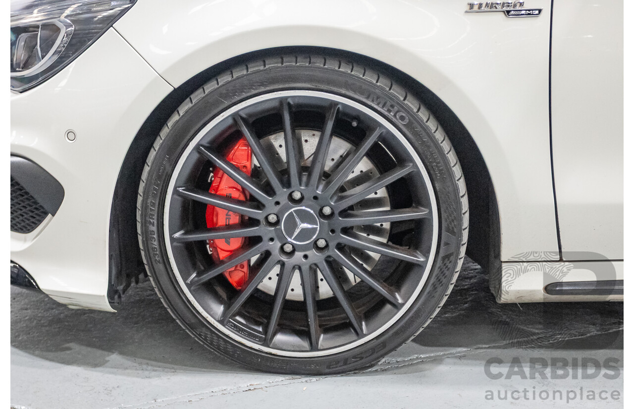 7/2015 Mercedes-Benz CLA 45 AMG (AWD) 117 MY15 4d Coupe Cirrus White Turbo 2.0L
