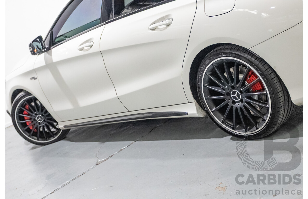 7/2015 Mercedes-Benz CLA 45 AMG (AWD) 117 MY15 4d Coupe Cirrus White Turbo 2.0L