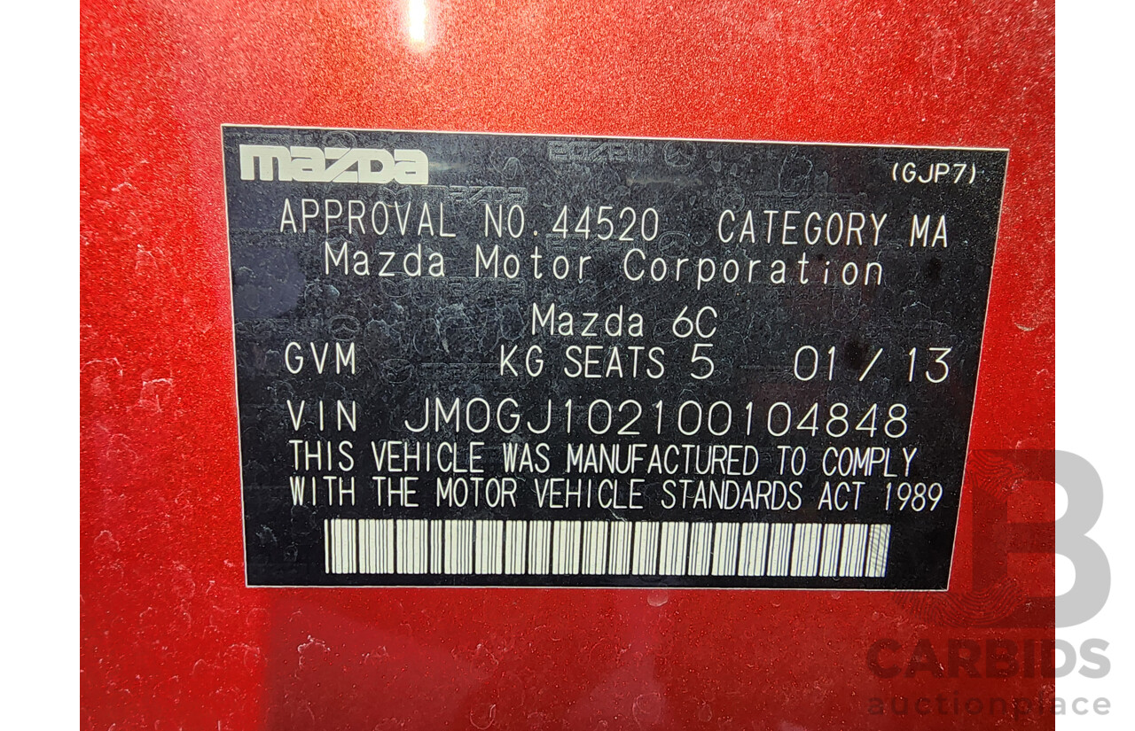 01/2013 Mazda Mazda6 Atenza 6C 4d Wagon Red 2.2L