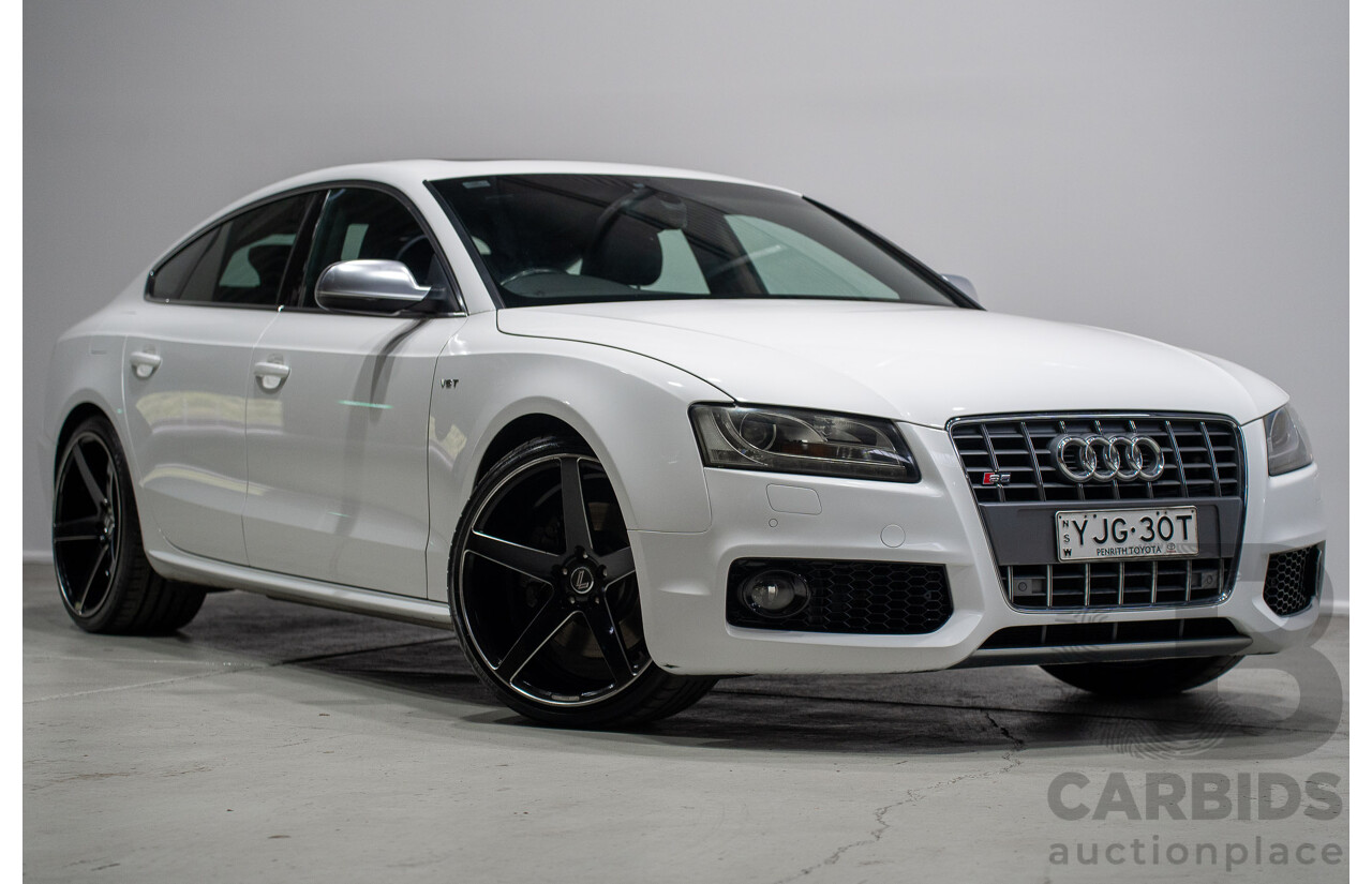 09/2010 Audi S5 Sportback 3.0 TFSI Quattro (AWD) 8T 5d Hatchback White Supercharged 3.0L