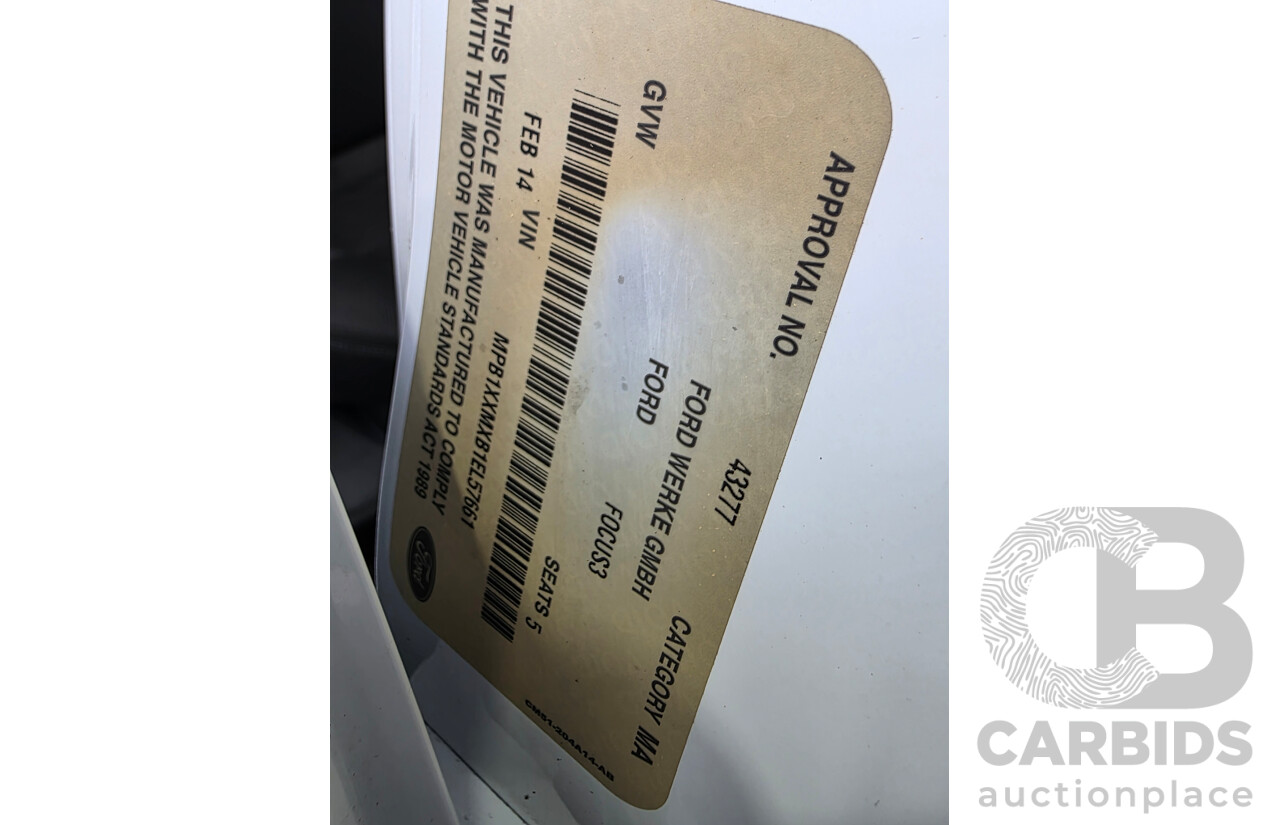 02/2014 Ford Focus AMBIENTE LW MK2 UPGRADE 5d Hatchback White 1.6L