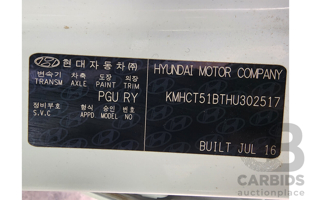 10/2016 Hyundai Accent Active RB4 MY17 5d Hatchback White 1.4L