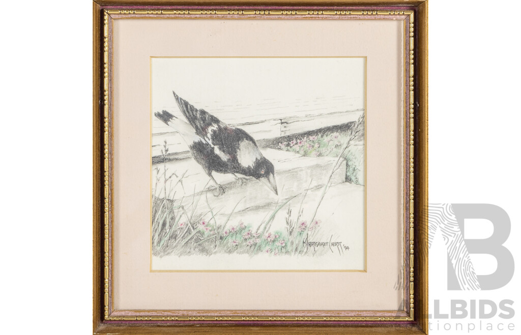 Margaret Carr (20th Century, Australian), Where is It? (1994), Original Coloured and Lead Pencil Drawing, 16H x 16W cm (frame)
