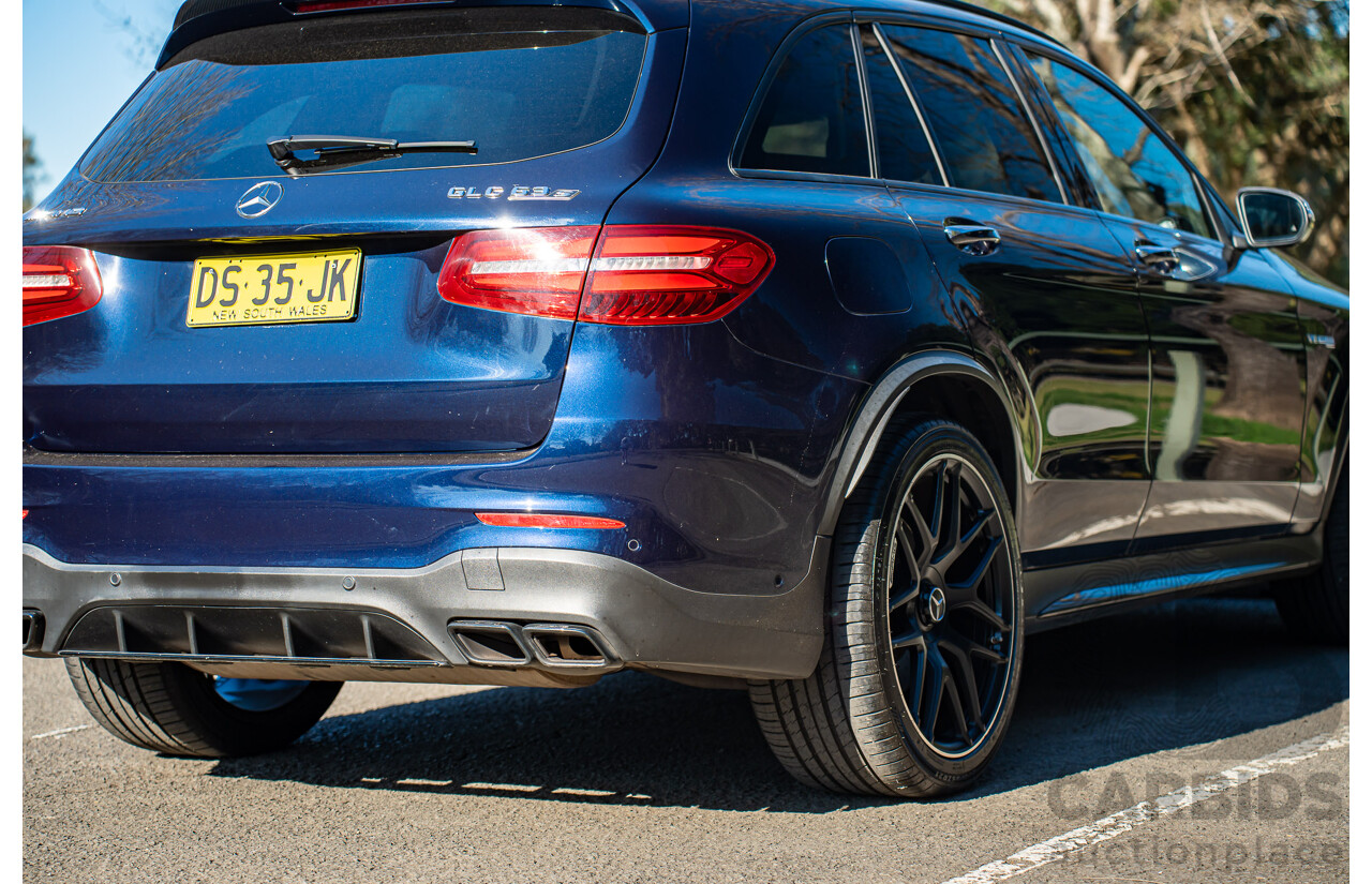 10/2018 Mercedes-AMG GLC63S 4MATIC+ (AWD) X253 MY19.5 4d Wagon Cavansite Metallic Blue 4.0L