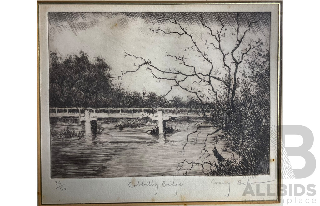 Gary Baker, Cobbitty Bridge Etching Ed 36/50