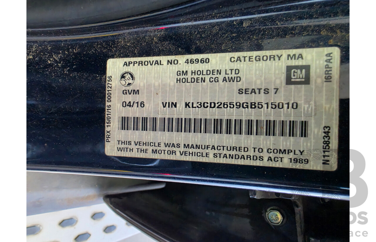 04/2016 Holden Captiva 7 LTZ (AWD) CG MY16 4D Wagon Blue 3.0L - 7 Seats