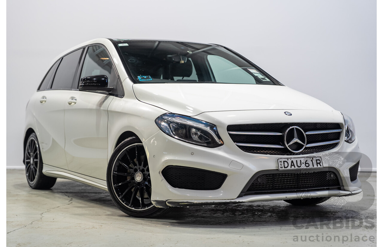 07/2015 Mercedes-Benz B250 4MATIC (AWD) 246 MY15 5D Hatchback Calcite White Turbo 2.0L