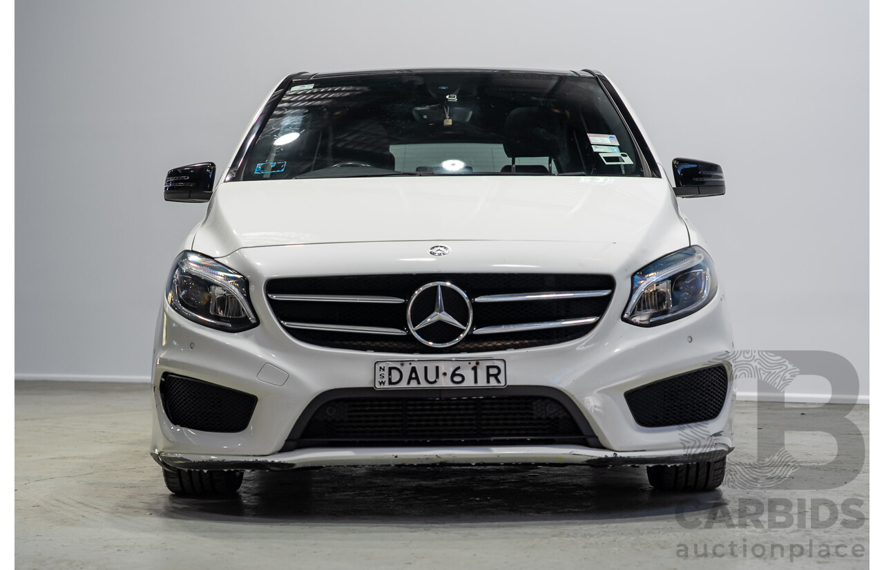 07/2015 Mercedes-Benz B250 4MATIC (AWD) 246 MY15 5D Hatchback Calcite White Turbo 2.0L