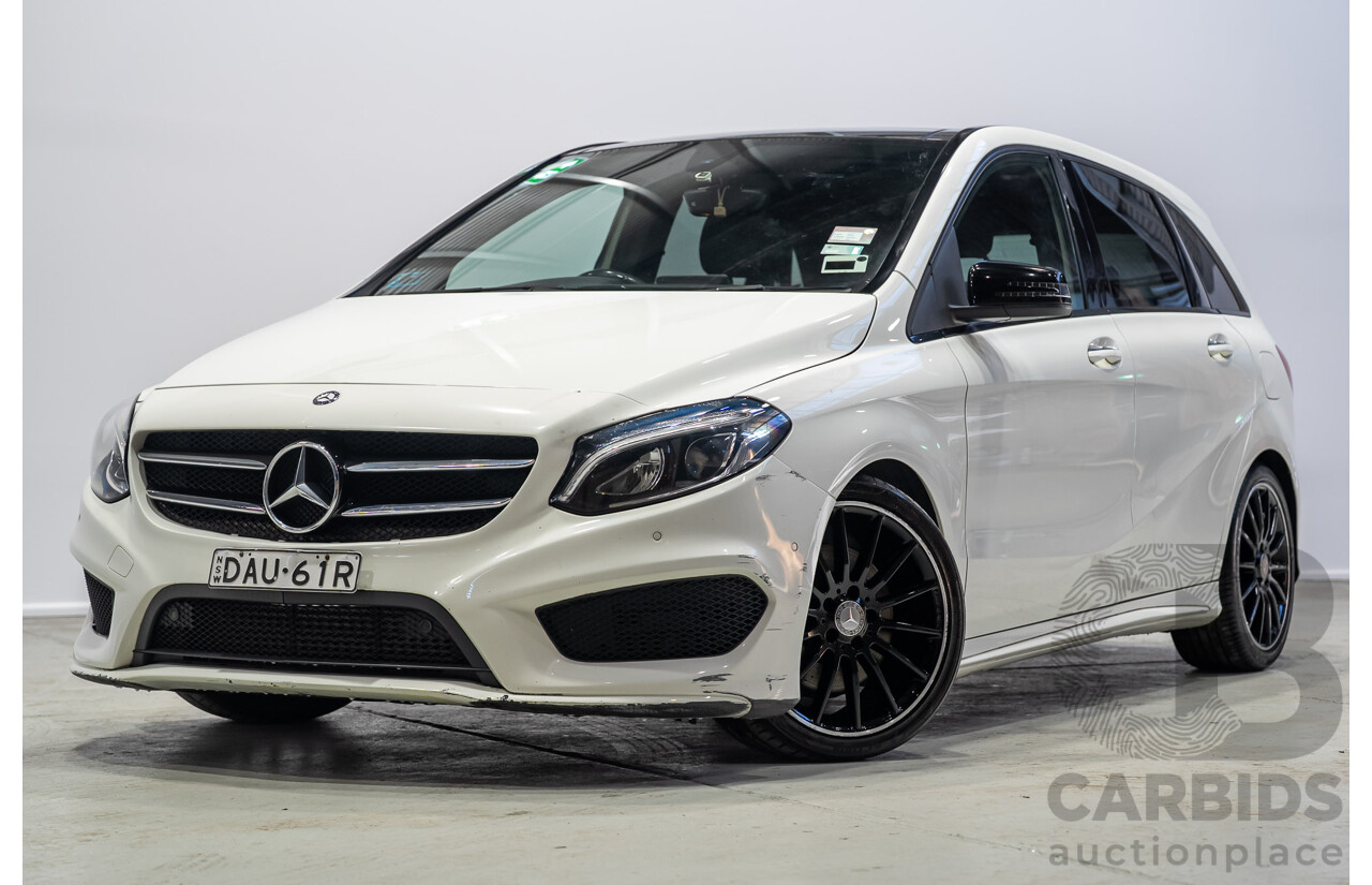 07/2015 Mercedes-Benz B250 4MATIC (AWD) 246 MY15 5D Hatchback Calcite White Turbo 2.0L