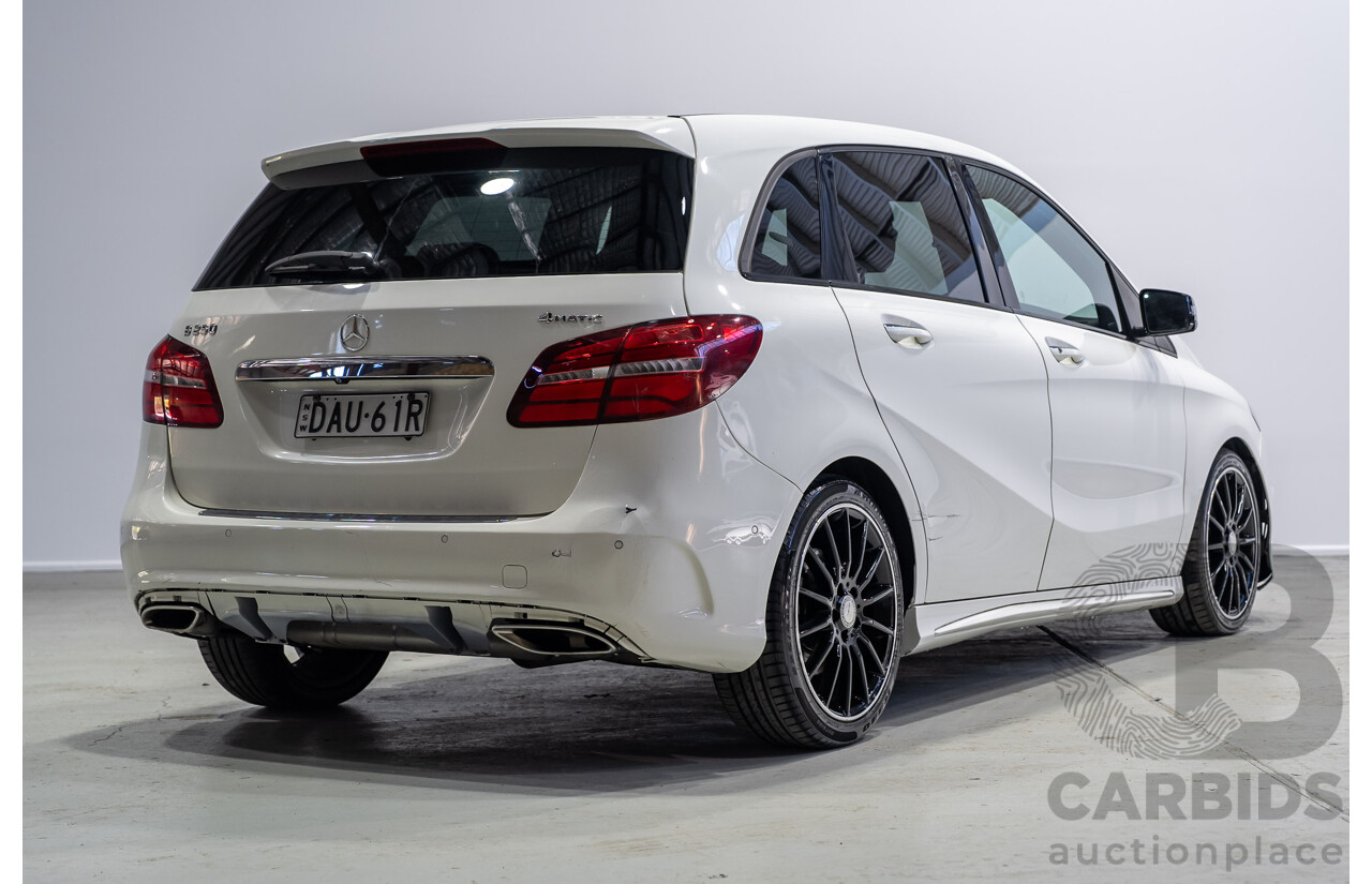 07/2015 Mercedes-Benz B250 4MATIC (AWD) 246 MY15 5D Hatchback Calcite White Turbo 2.0L