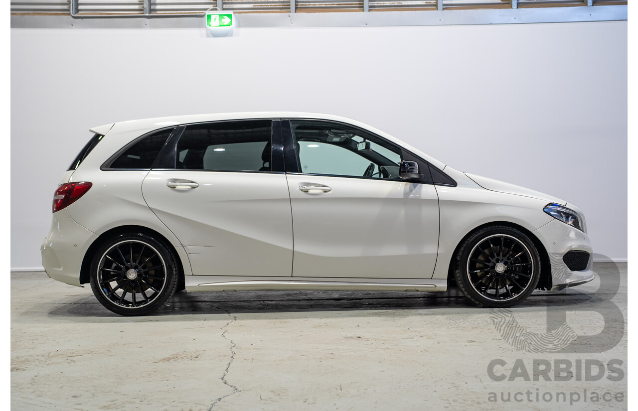 07/2015 Mercedes-Benz B250 4MATIC (AWD) 246 MY15 5D Hatchback Calcite White Turbo 2.0L