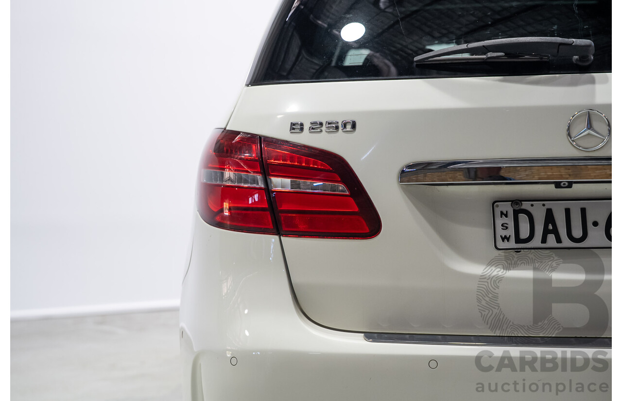 07/2015 Mercedes-Benz B250 4MATIC (AWD) 246 MY15 5D Hatchback Calcite White Turbo 2.0L