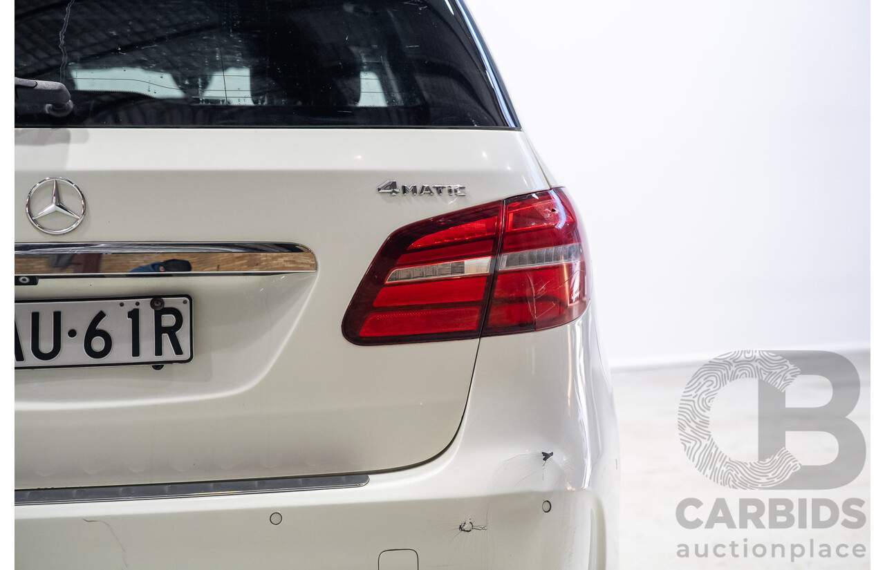 07/2015 Mercedes-Benz B250 4MATIC (AWD) 246 MY15 5D Hatchback Calcite White Turbo 2.0L