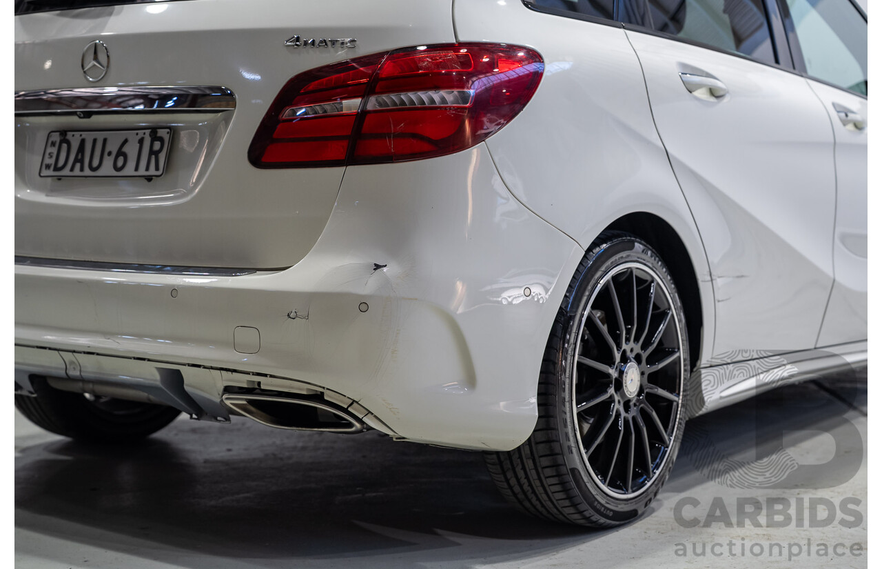 07/2015 Mercedes-Benz B250 4MATIC (AWD) 246 MY15 5D Hatchback Calcite White Turbo 2.0L