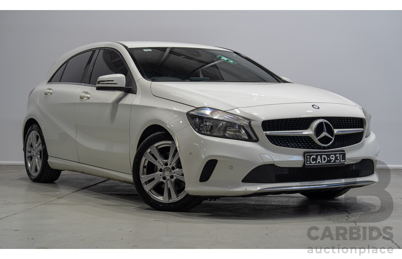 07/2016 Mercedes-Benz A180 176 MY17 5d Hatchback White Turbo 1.6L