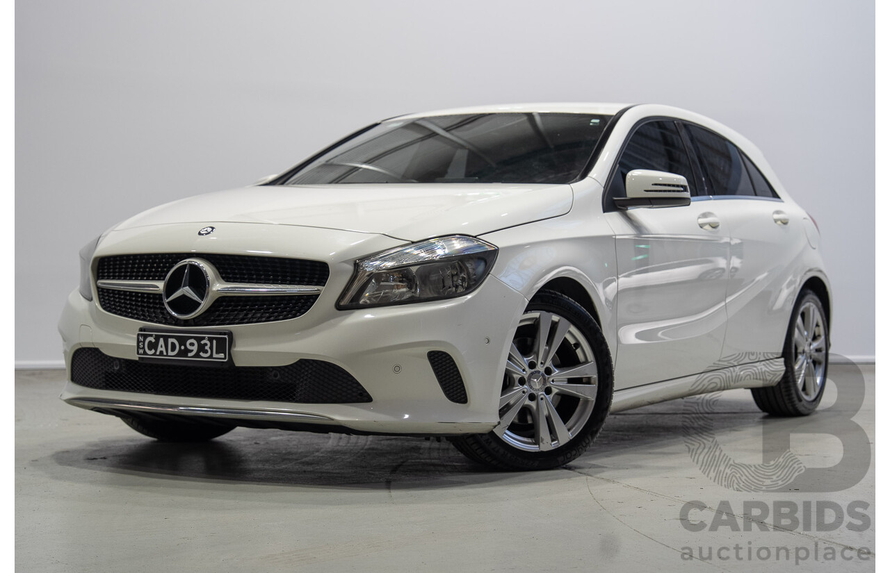 07/2016 Mercedes-Benz A180 176 MY17 5d Hatchback White Turbo 1.6L