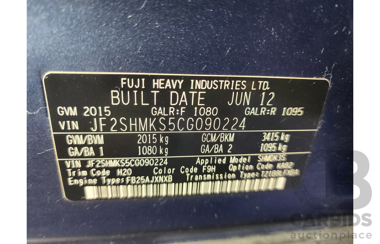 07/2012 Subaru Forester X Luxury Edition MY12 4d Wagon Blue 2.5L