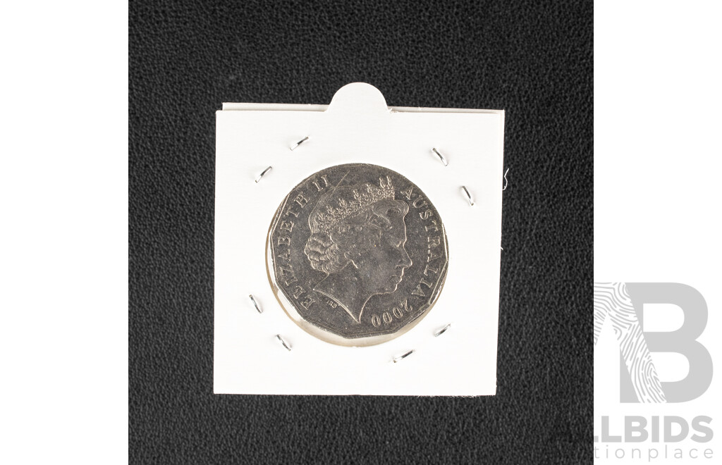 Australian 2000 Commemorative Fifty Cent, Millennium Year with Incused Union Jack
