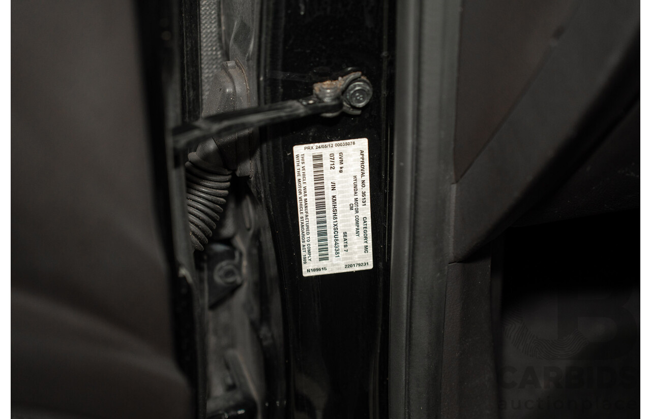 07/2012 Hyundai Santa Fe SLX CRDi (4x4) CM MY12 4d Wagon Black 2.2L 7 Seater