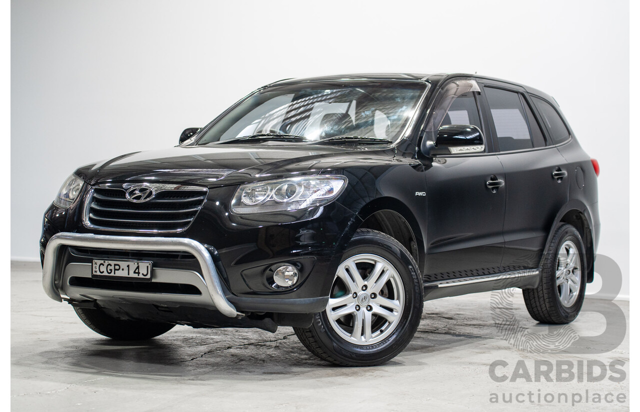 07/2012 Hyundai Santa Fe SLX CRDi (4x4) CM MY12 4d Wagon Black 2.2L 7 Seater