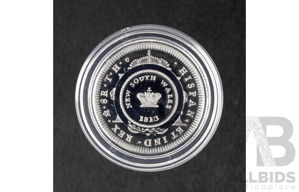 Australian 2013 Silver Proof One Dollar Coin, Holey Dollar and Dump