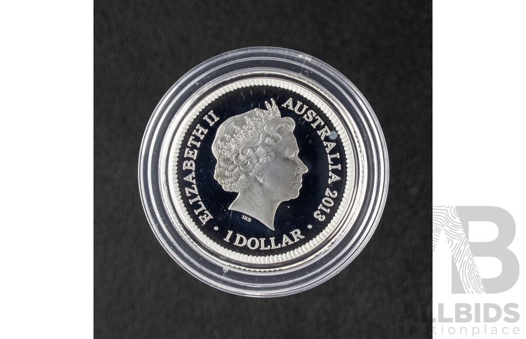 Australian 2013 Silver Proof One Dollar Coin, Holey Dollar and Dump