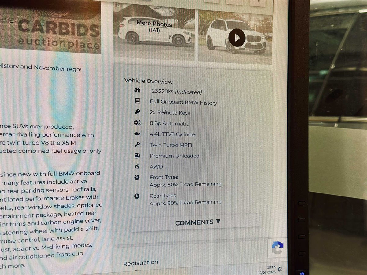 An example of the vehicle overview on CARBIDS. Photo: James Coleman.