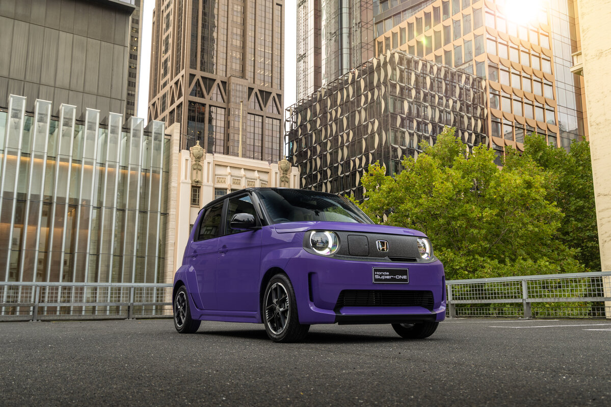 The Honda Super-ONE in 'Boost Violet Pearl'. Photo: Honda Australia.