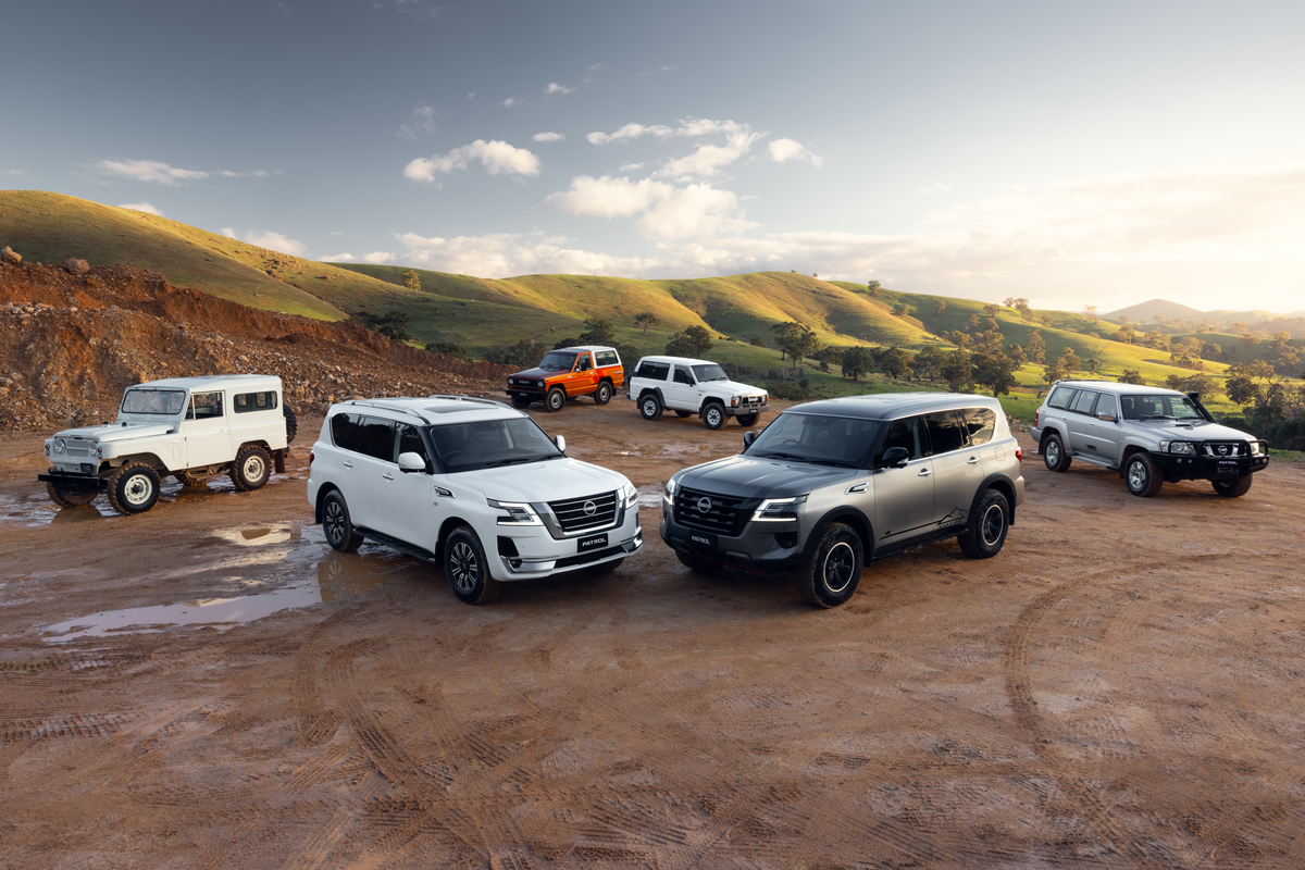 All six generations of the Nissan Patrol. Photo: Nissan Australia.