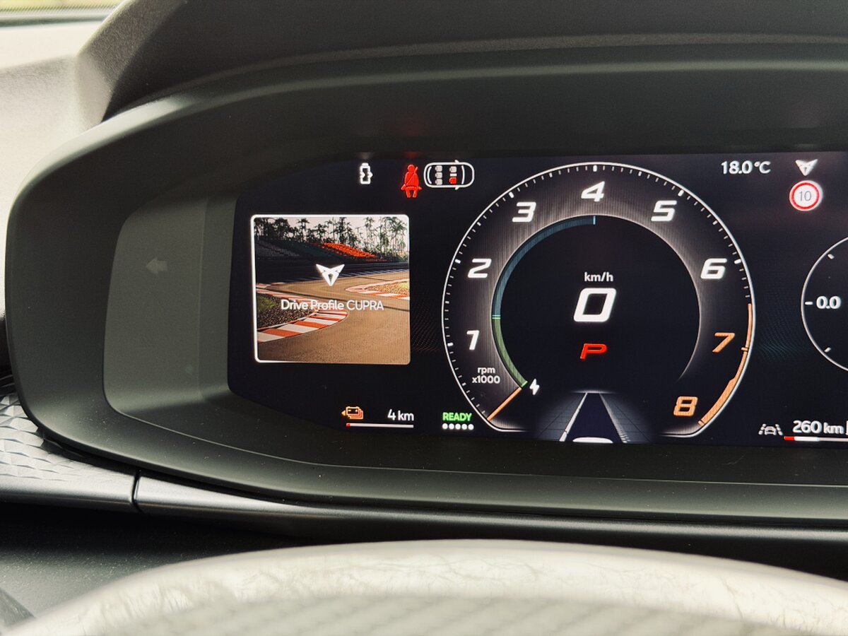 Engaging "CUPRA" mode.