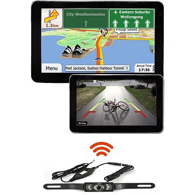 7 inch GPS & Wireless Reversing Camera with Night Vision Bluetooth & Australian Maps - Brand New