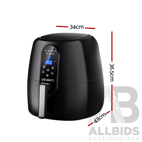 7L Oil Free Air Fryer - Black - Free Shipping