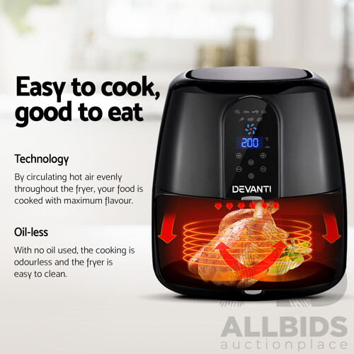 7L Oil Free Air Fryer - Black - Free Shipping