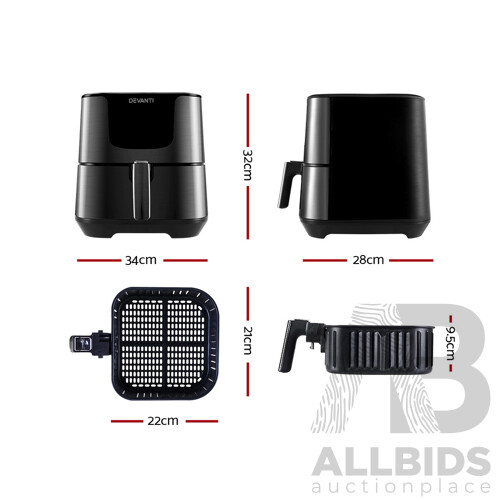 Air Fryer 7L LCD Fryers Oven Airfryer Kitchen Healthy Cooker Stainless Steel - Brand New - Free Shipping