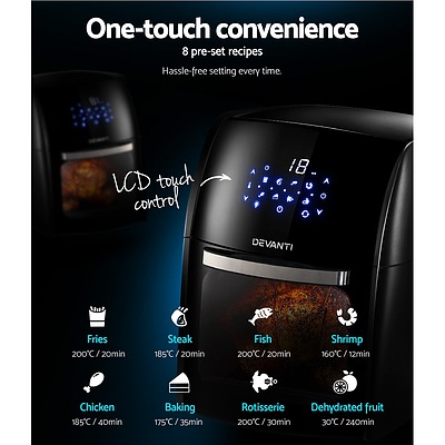 12L Air Fryer LCD Digital Low Oil Deep Frying Oven Healthy Kitchen Cooker - Brand New - Free Shipping