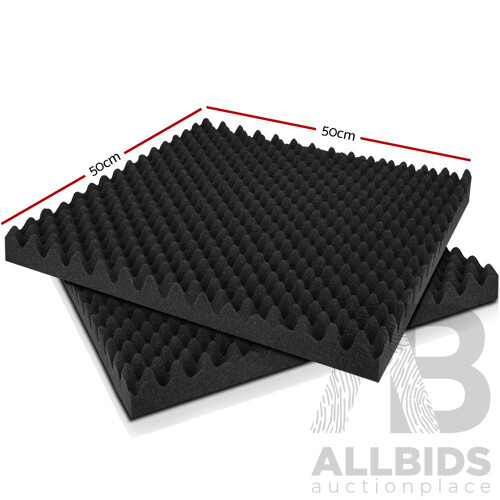 60pcs Studio Acoustic Foam Sound Absorption Proofing Panels 50x50cm Black Eggshell  - Brand New - Free Shipping