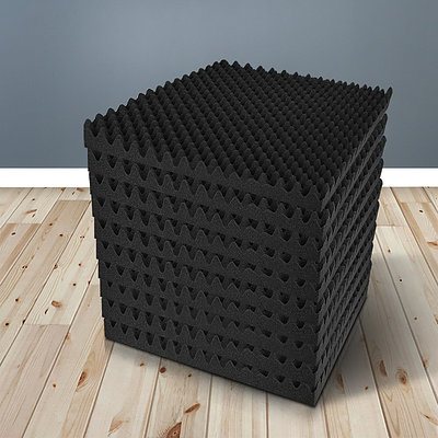 60pcs Studio Acoustic Foam Sound Absorption Proofing Panels 50x50cm Black Eggshell  - Brand New - Free Shipping