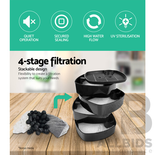 Aquarium External Canister Filter Aqua Fish Tank UV Light with Media Kit 2400L/H - Brand New - Free Shipping