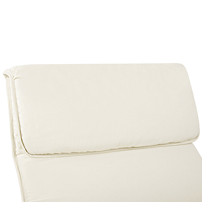 Wooden Arm Chair with Foot Stool - Beige - Free Shipping