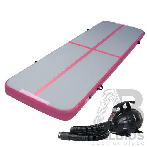 Everfit 3m x 1m Air Track Mat Gymnastic Tumbling Pink and Grey - Brand New - Free Shipping