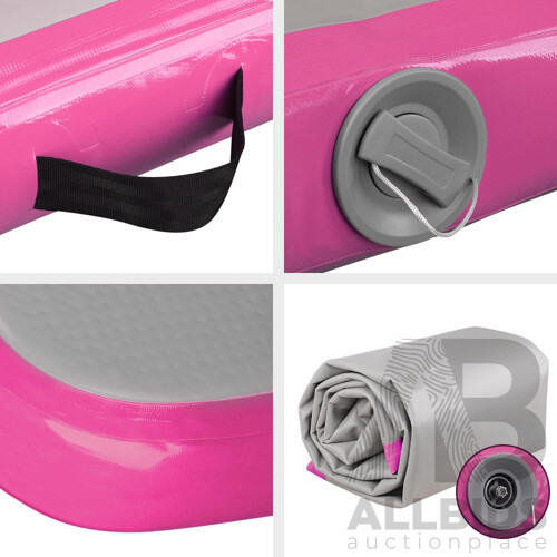 Everfit 3m x 1m Air Track Mat Gymnastic Tumbling Pink and Grey - Brand New - Free Shipping