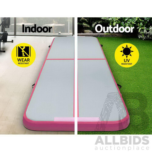 Everfit 3m x 1m Air Track Mat Gymnastic Tumbling Pink and Grey - Brand New - Free Shipping