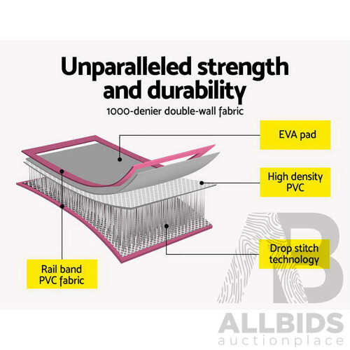 Everfit 3m x 1m Air Track Mat Gymnastic Tumbling Pink and Grey - Brand New - Free Shipping