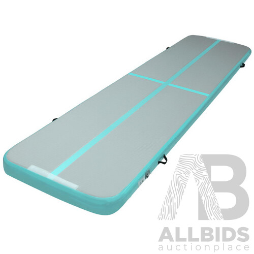 Everfit GoFun 4X1M Inflatable Air Track Mat Tumbling Floor Home Gymnastics Green - Brand New - Free Shipping