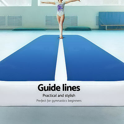 4m x 1m Inflatable Air Track Mat 20cm Thick Gymnastic Tumbling Blue And White - Brand New - Free Shipping