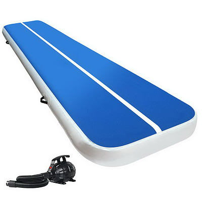 4m x 1m Inflatable Air Track Mat 20cm Thick Gymnastic Tumbling Blue And White - Brand New - Free Shipping
