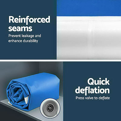 4m x 1m Inflatable Air Track Mat 20cm Thick Gymnastic Tumbling Blue And White - Brand New - Free Shipping