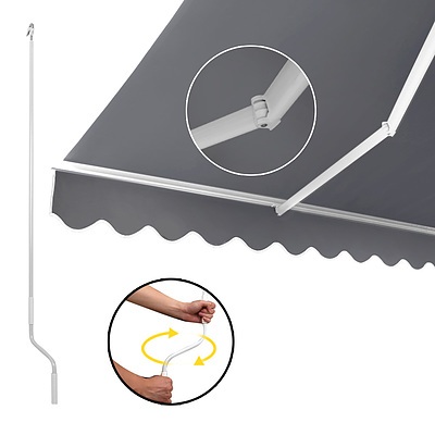 Instahut 4M x 3M Outdoor Folding Arm Awning - Pegru - Free Shipping