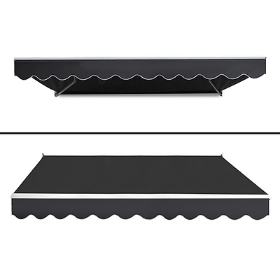 Instahut Motorised 2.5x2m Folding Arm Awning - Grey - Free Shipping