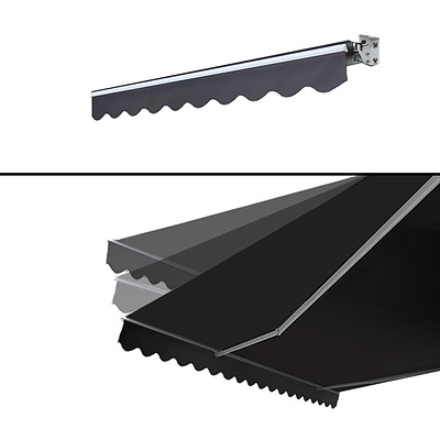 Instahut Motorised 2.5x2m Folding Arm Awning - Grey - Free Shipping